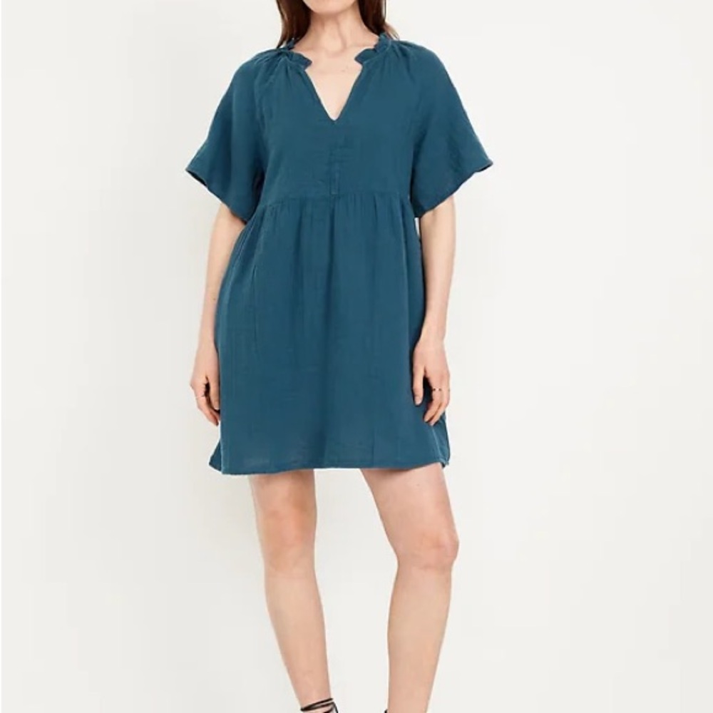 Old Navy Navy Blue V-Neck Dress